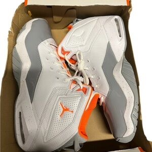 Jordan Men's White, Gray, and Orange Sneakers